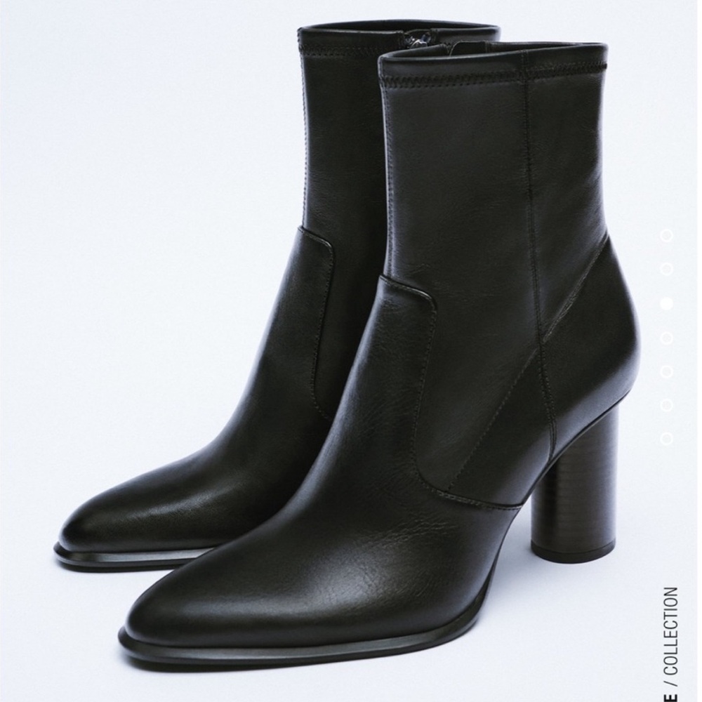Zara black heeled ankle booties
